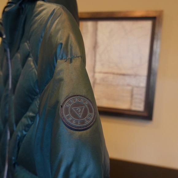 Guess Puffer Down Jacket | Emerald Green | Hooded - Picture 10 of 15